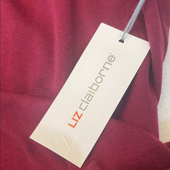 Liz Claiborne V-Neck Long Sleeve Top Burgundy red women’s size S - Picture 8 of 8